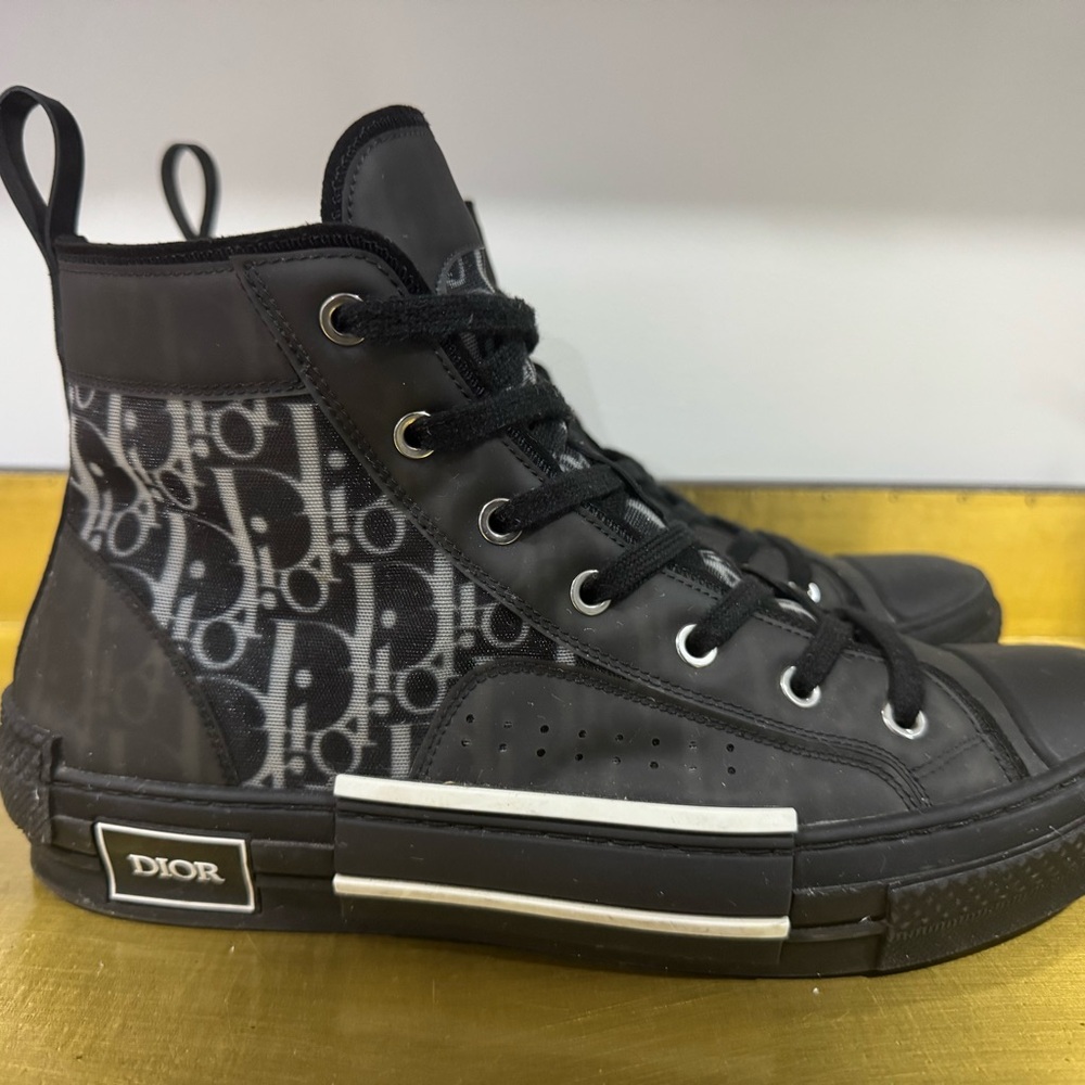 Dior Monogram Black High-Top Sneakers